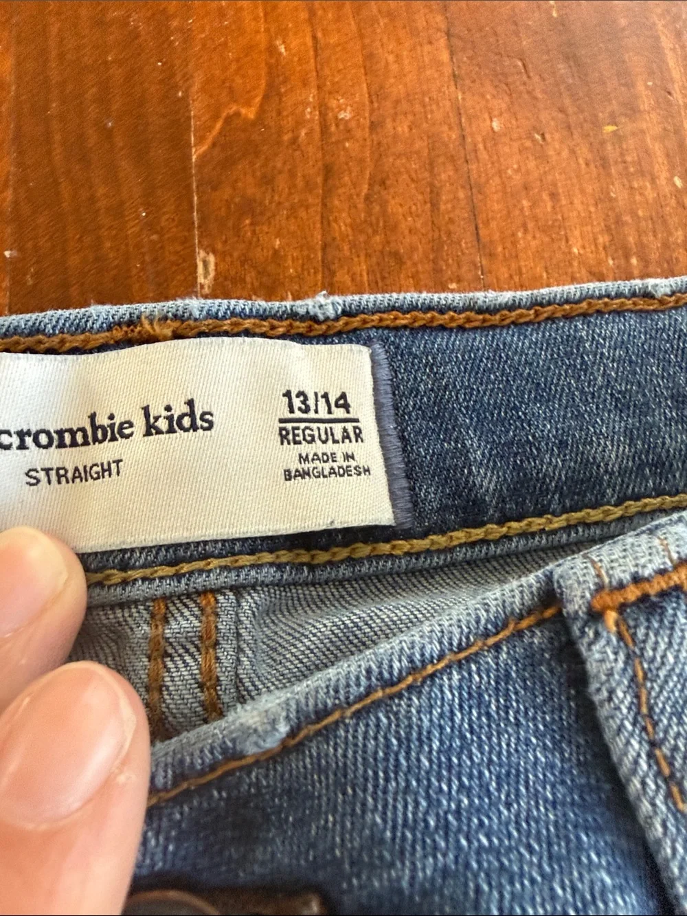 abercrombie kids Straight-Leg Jeans in Light & Medium Blue Denim